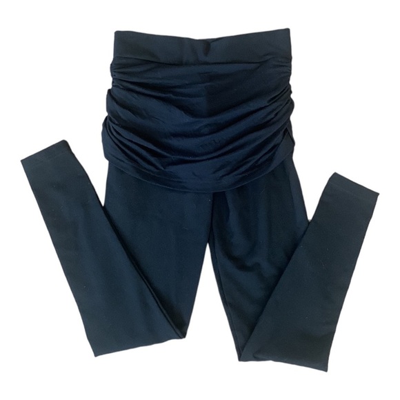 Skirted Compression Leggings Black Ruched (UK) Size Small - Picture 5 of 9